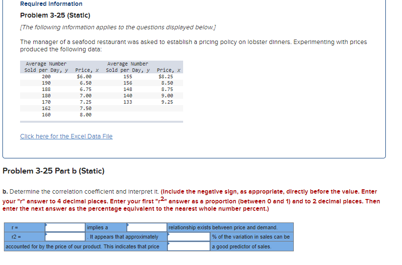 Required Information Problem 3-25 (Static) [The