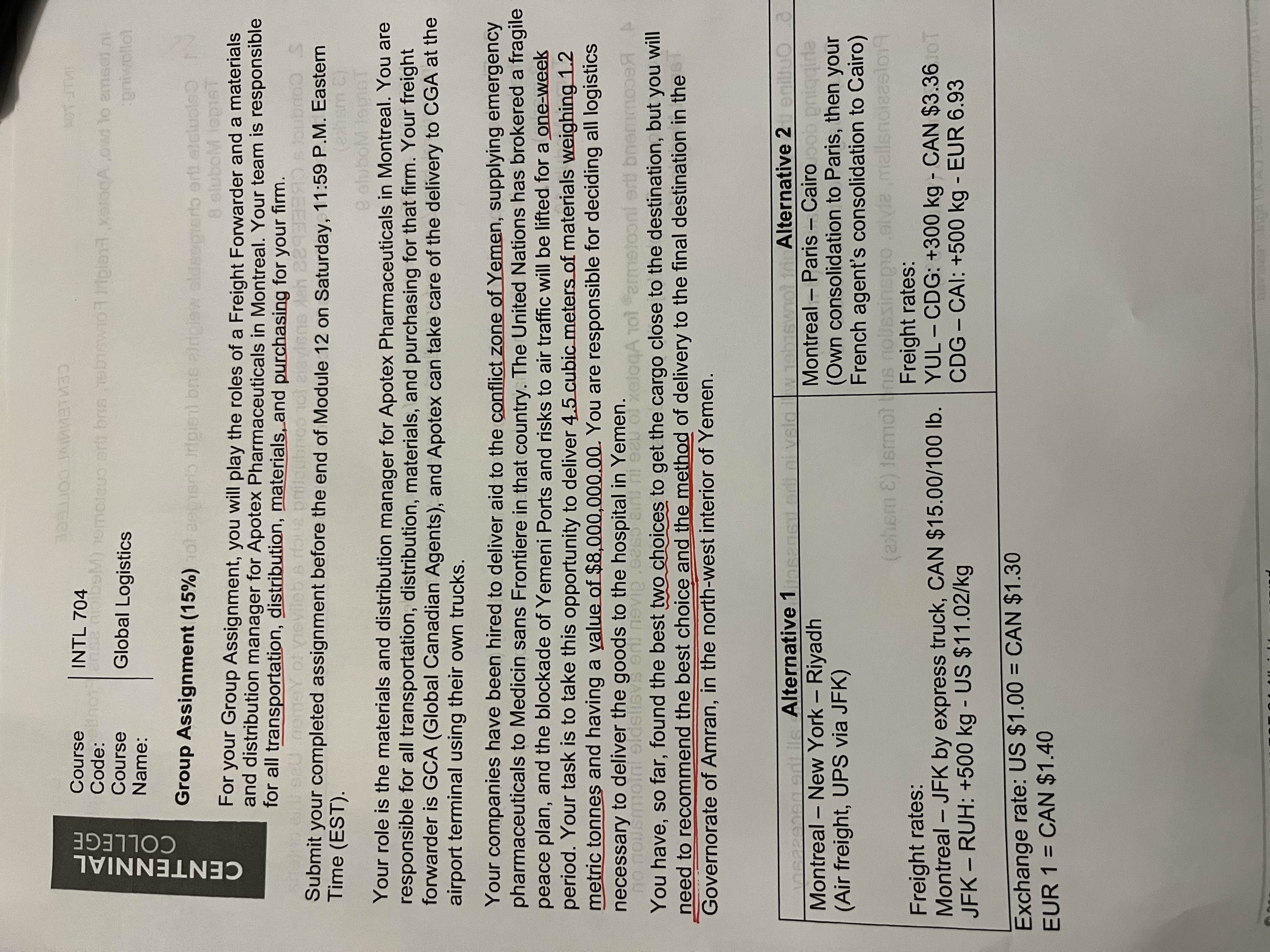 Course 301 LOO JAIMMATHEO INTL 704 Code: COLLEGE