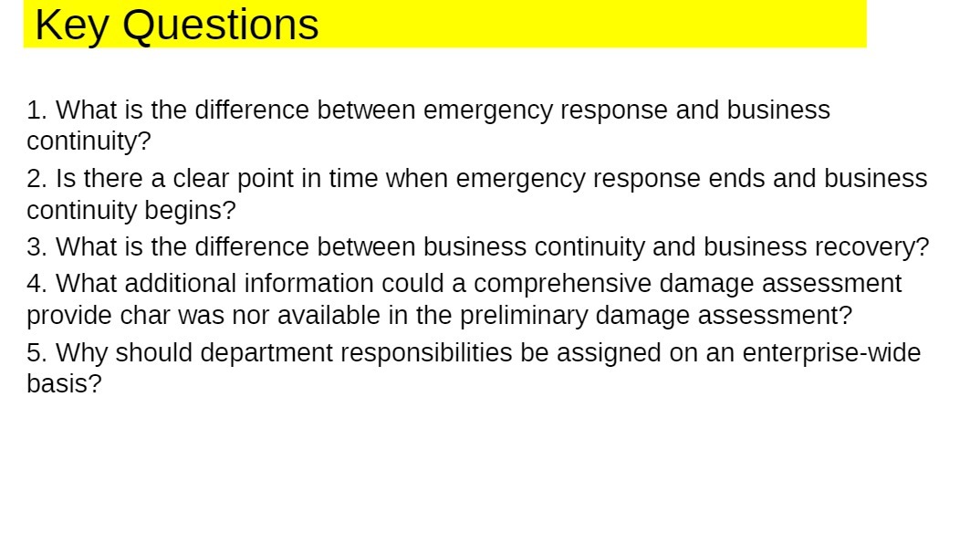 Key Questions 1. What is the difference between