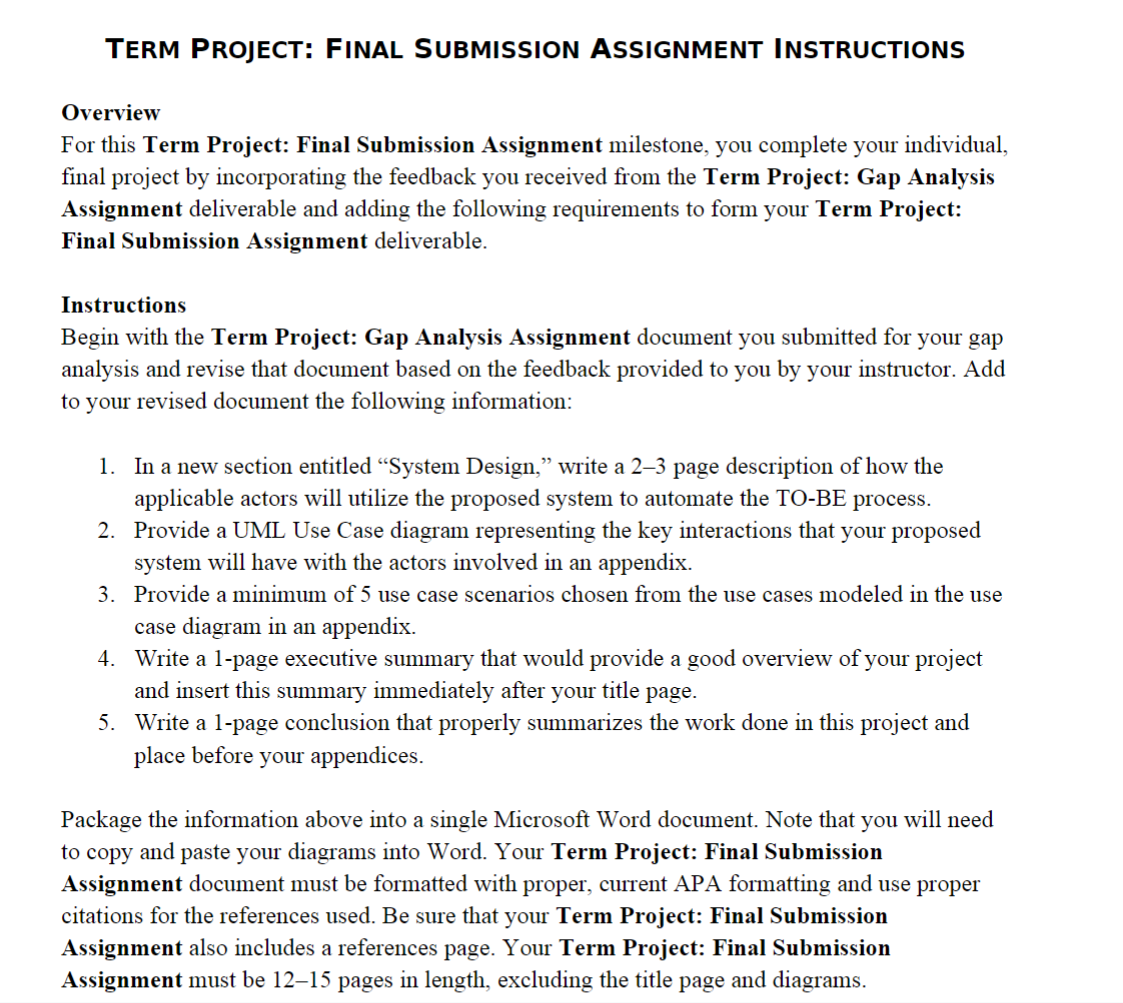 TERM PROJECT: FINAL SUBMISSION ASSIGNMENT