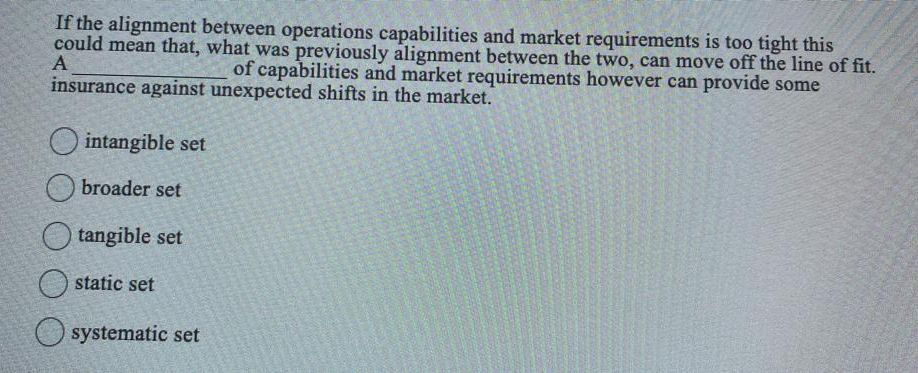 If the alignment between operations capabilities