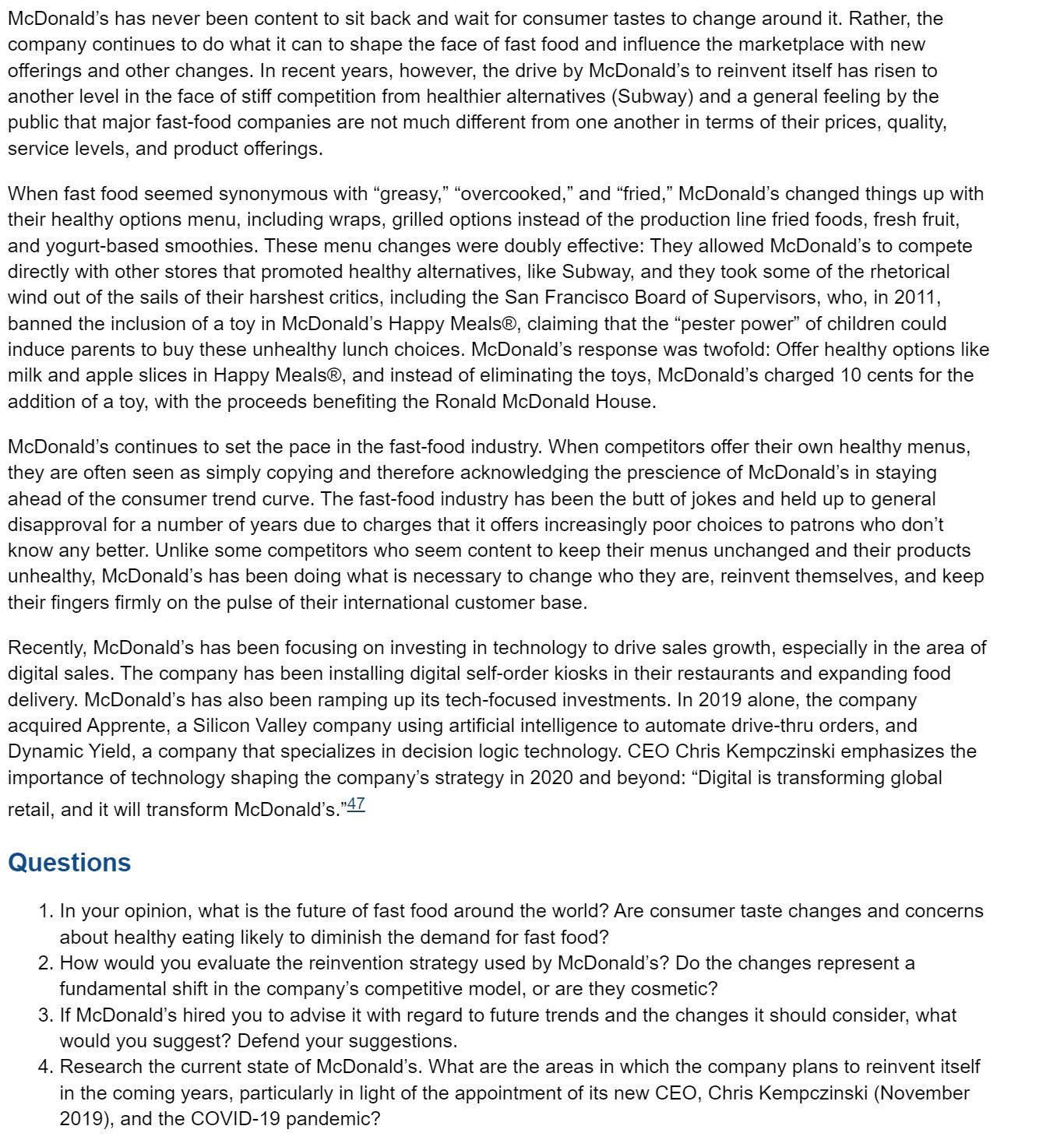 How demand uncertainty affects the fast food