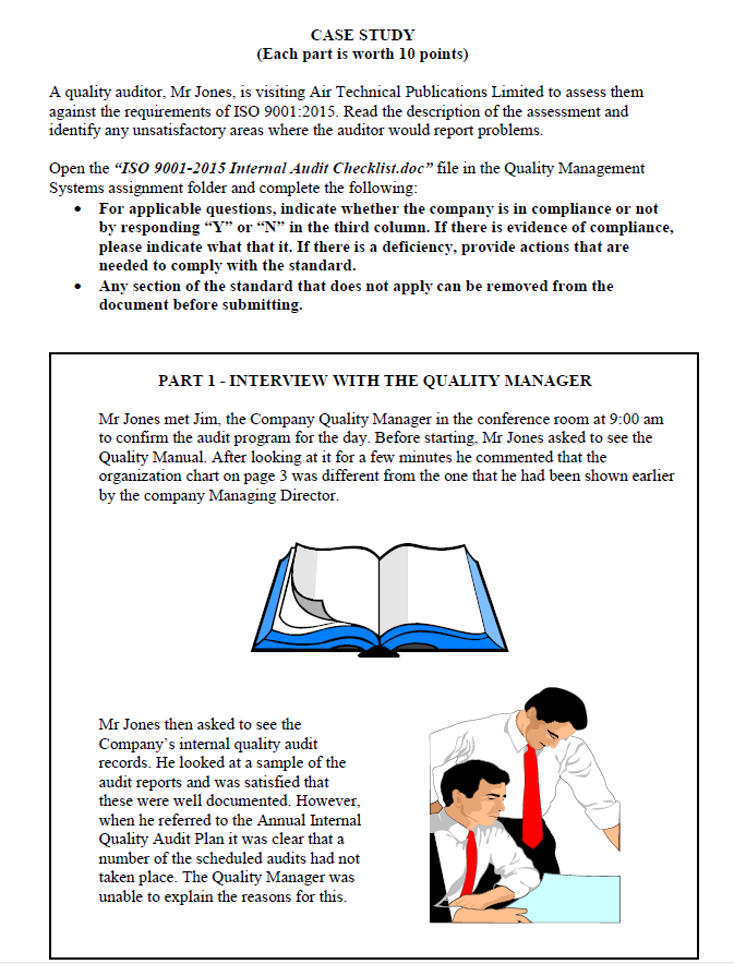 CASE STUDY (Each part is worth 10 points) A