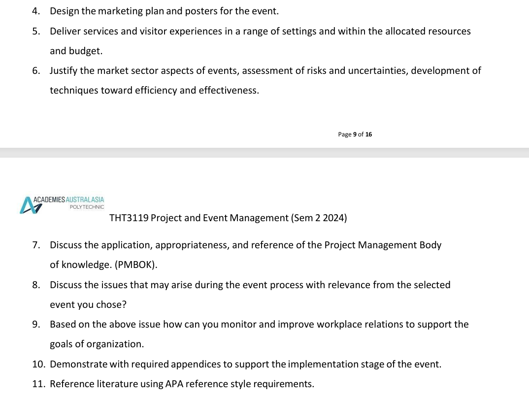 Task Description Students are required to develop