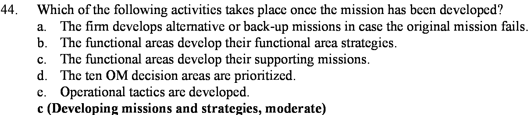 44. Which of the following activities takes place