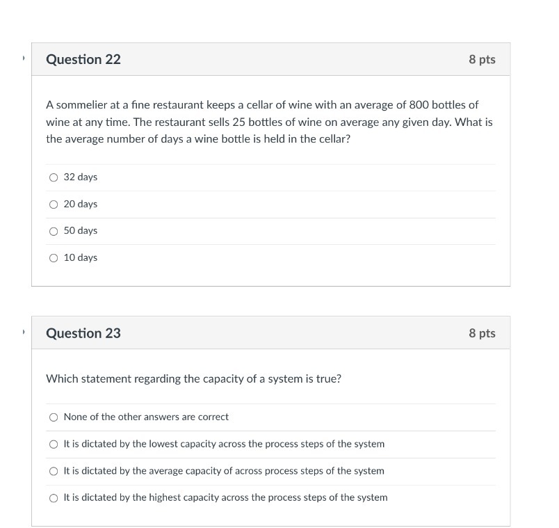 Question 22 8 pts A sommelier at a fine