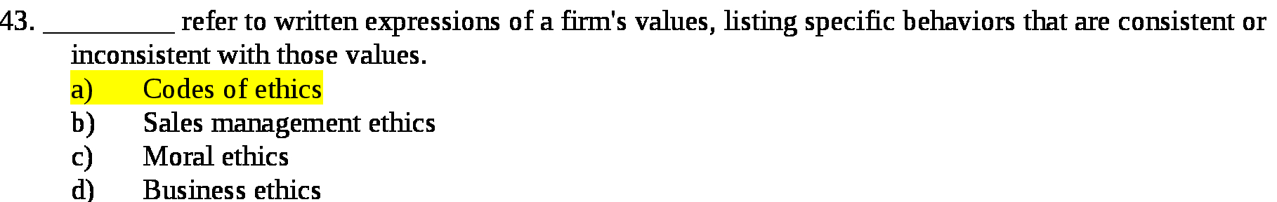 43. refer to written expressions of a rm's