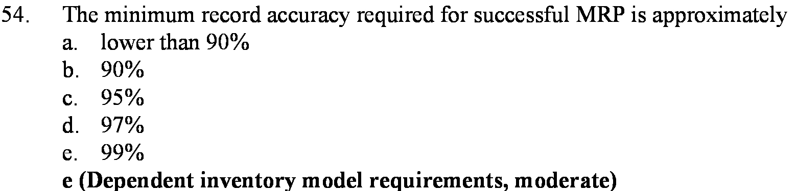 54. The minimum record accuracy required for