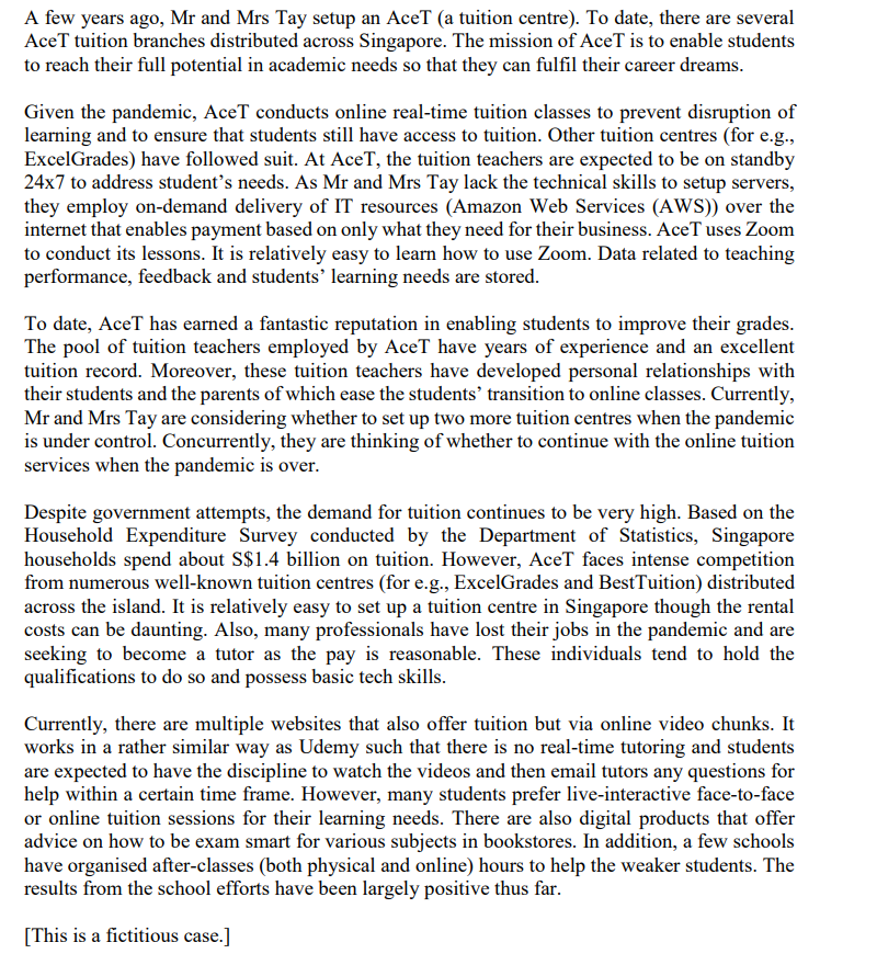 A few years ago, Mr and Mrs Tay setup an AceT (a