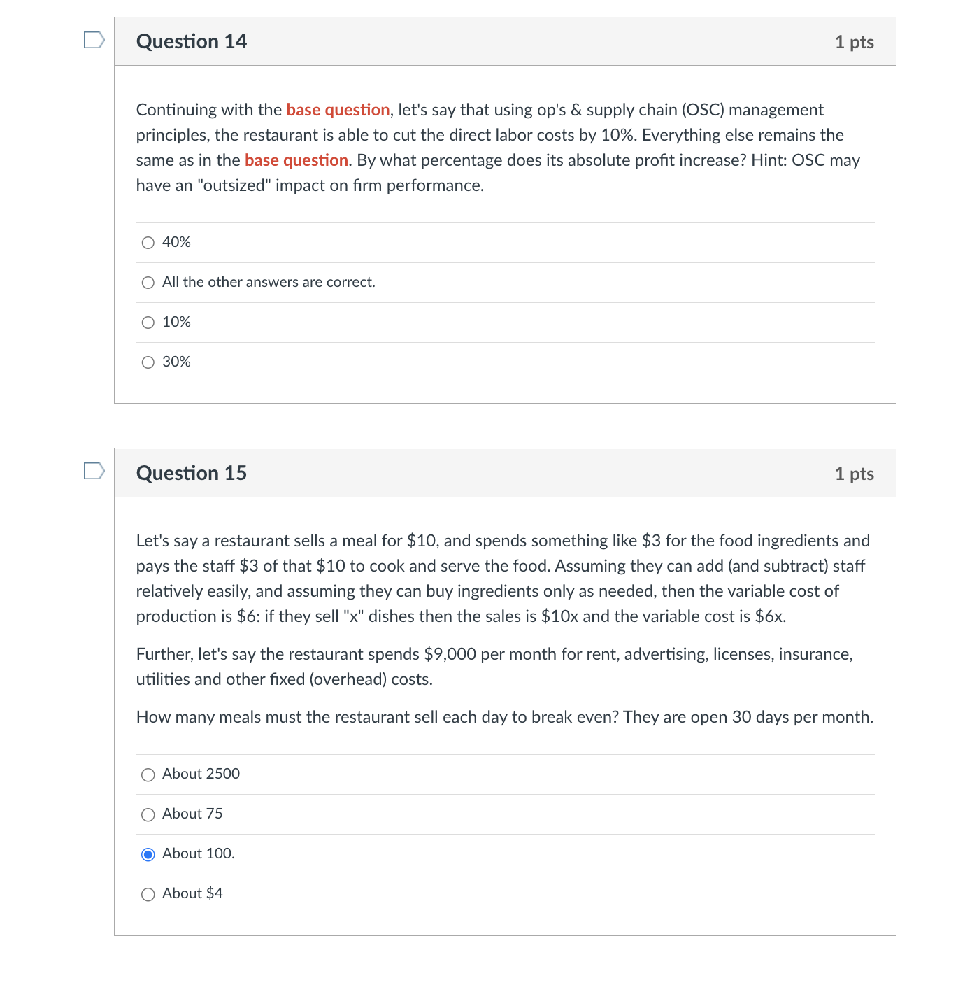 Question 11 1 pts We'll do a few problems
