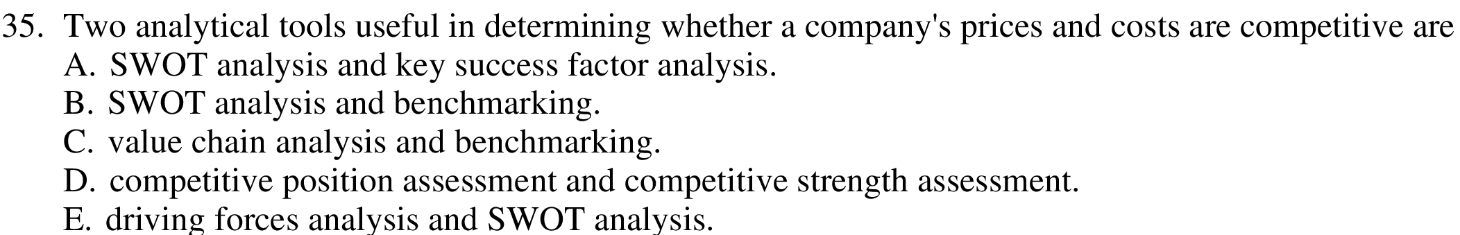 35. Two analytical tools useful in determining