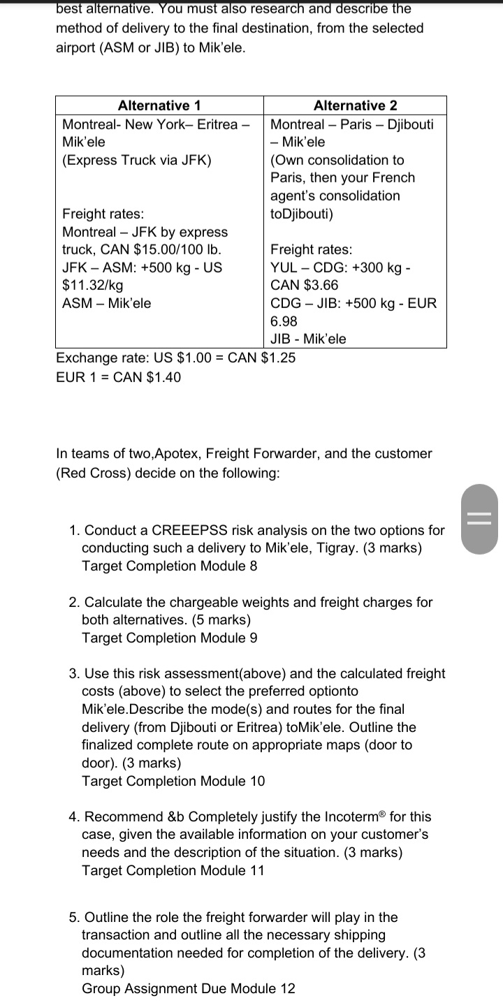 Your role is the materials and distribution