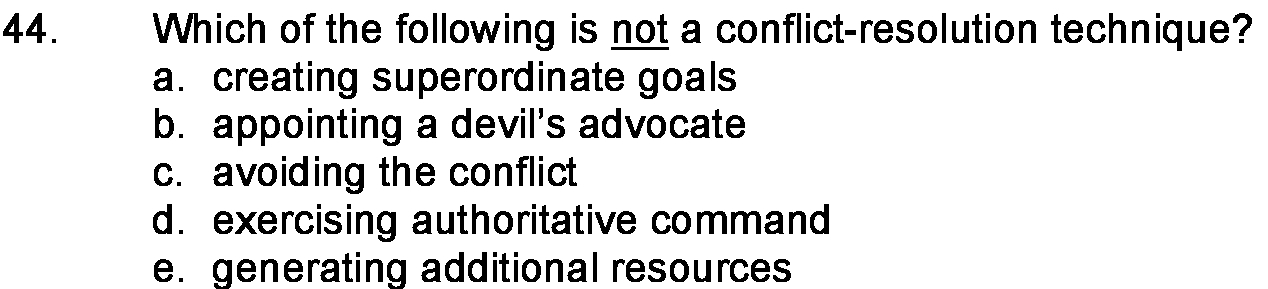 4 4 Which of the following is not a conflict