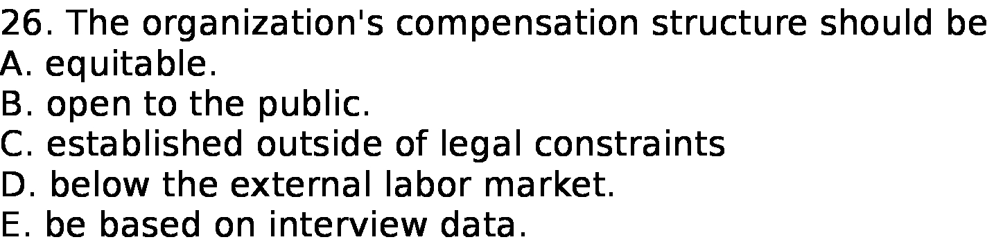 26. The organization's compensation