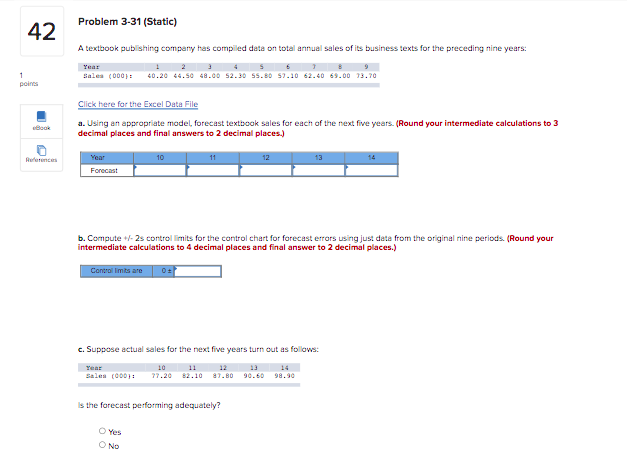 Problem 3-31 (Static) 42 A textbook publishing