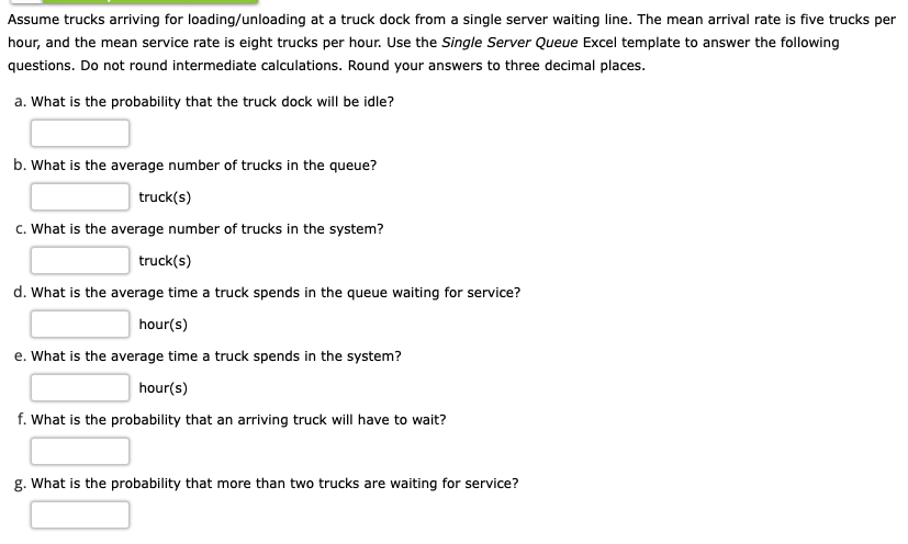 Just provide answers. No need to show work.