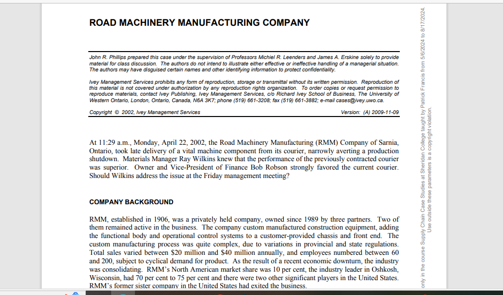 Instructions for Road Machinery Manufacturing