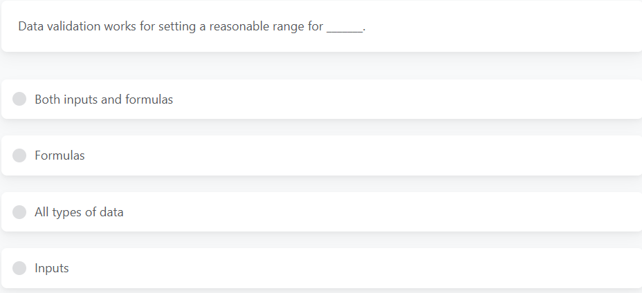 answer the question Data validation works for