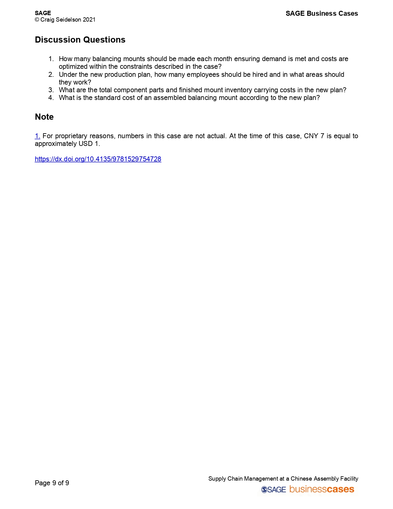 How many balancing mounts should be made each