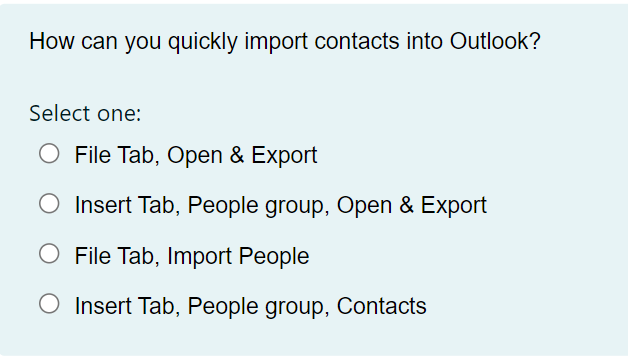 How can you quickly import contacts into Outlook?