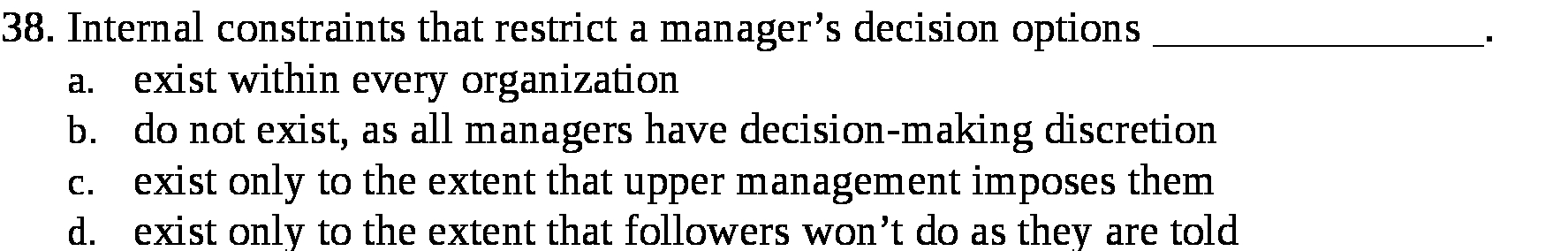 38. Internal constraints that restrict a