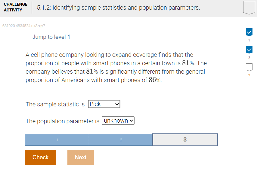 answer CHALLENGE ACTIVITY 5.1.2: Identifying
