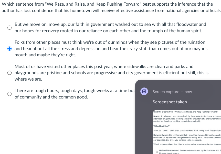 answer with text Which sentence from "We Raze,