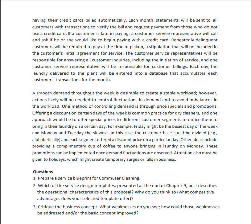 Commuter Cleaning-A New Venture Proposal (NOTE: