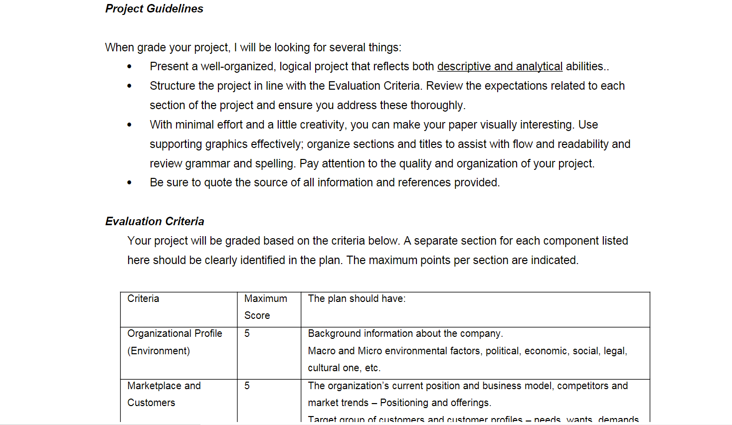 The Group Project and In-class Presentation To