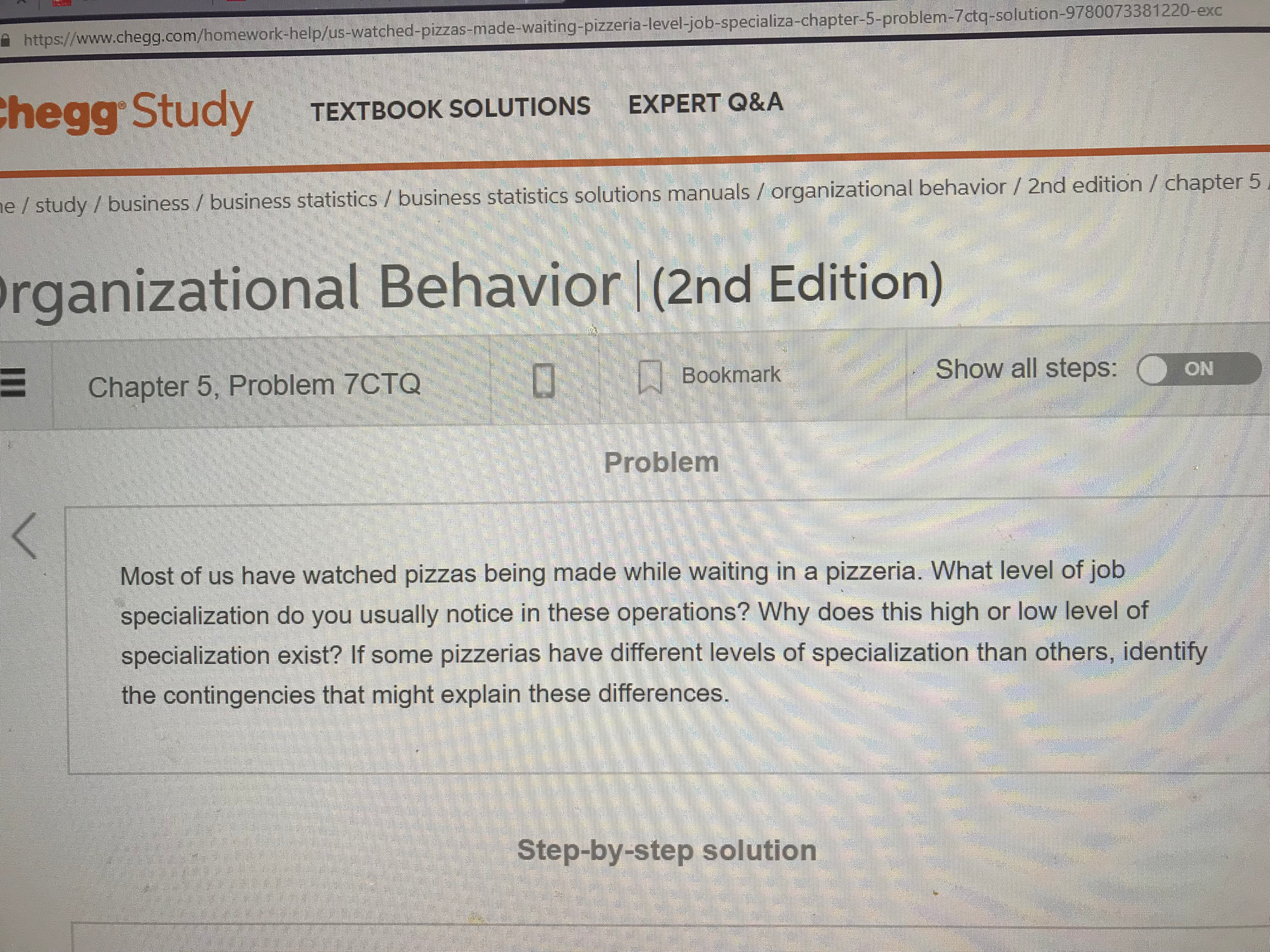 Please help with organizational behavior question