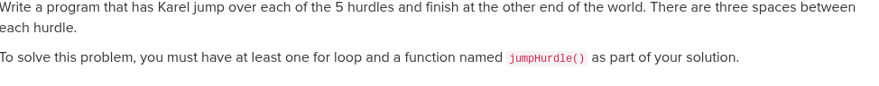 anwers Write a program that has Karel jump over