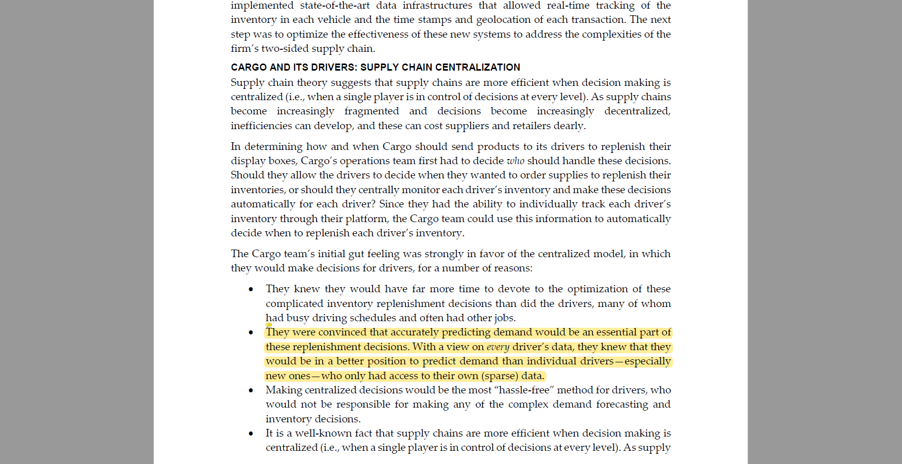Case Assignment Questions 1. Provide a summary of