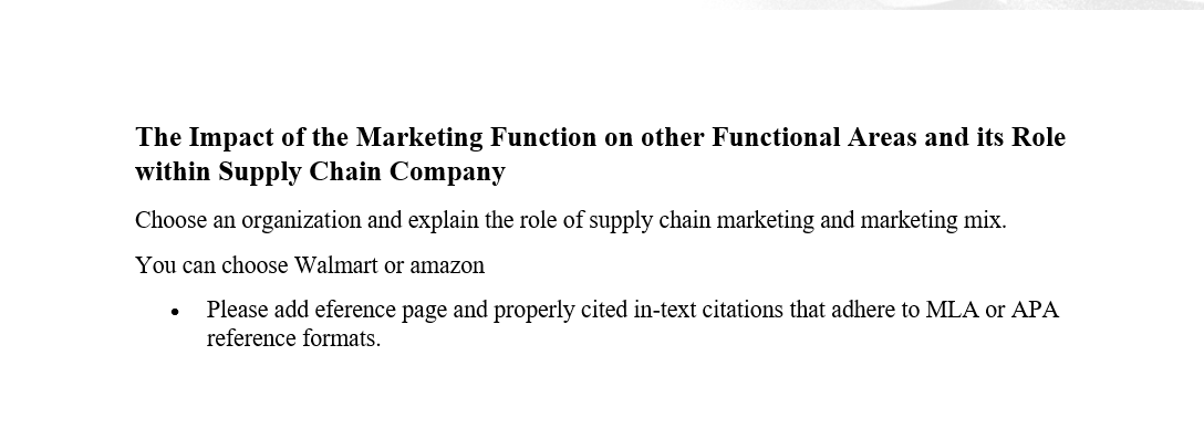 The Impact of the Marketing Function on other