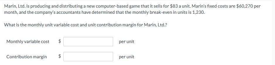 answer Marin, Ltd. is producing and distributing