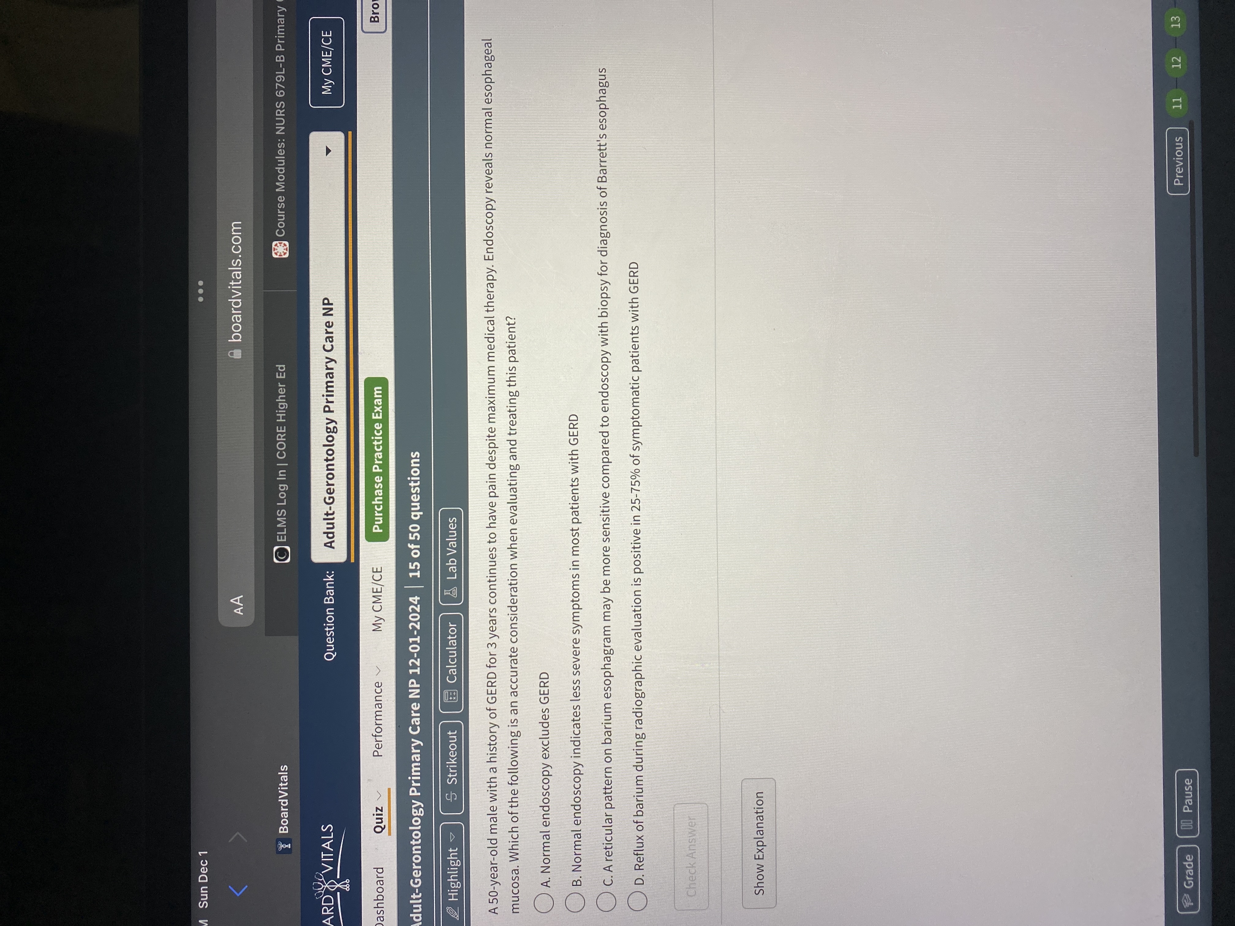 Answer Sun Dec 1 . . . AA boardvitals.com