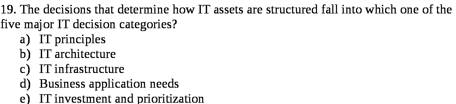 19. The decisions that determine how IT assets
