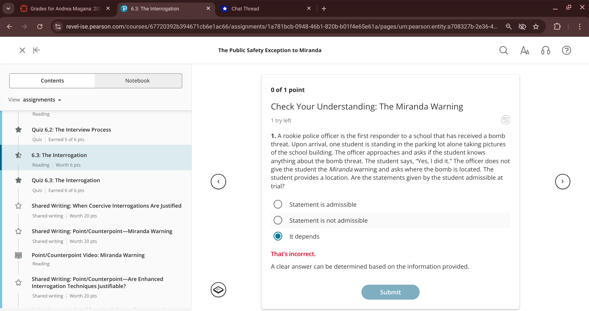 answer X \"P 6.3: The Interrogation B b +
