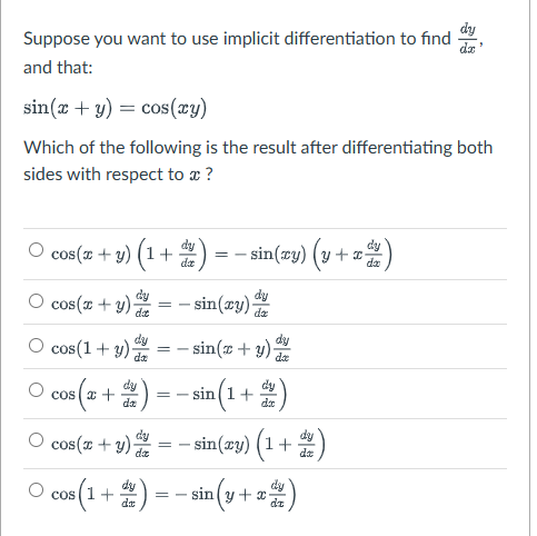 answer dy Suppose you want to use implicit