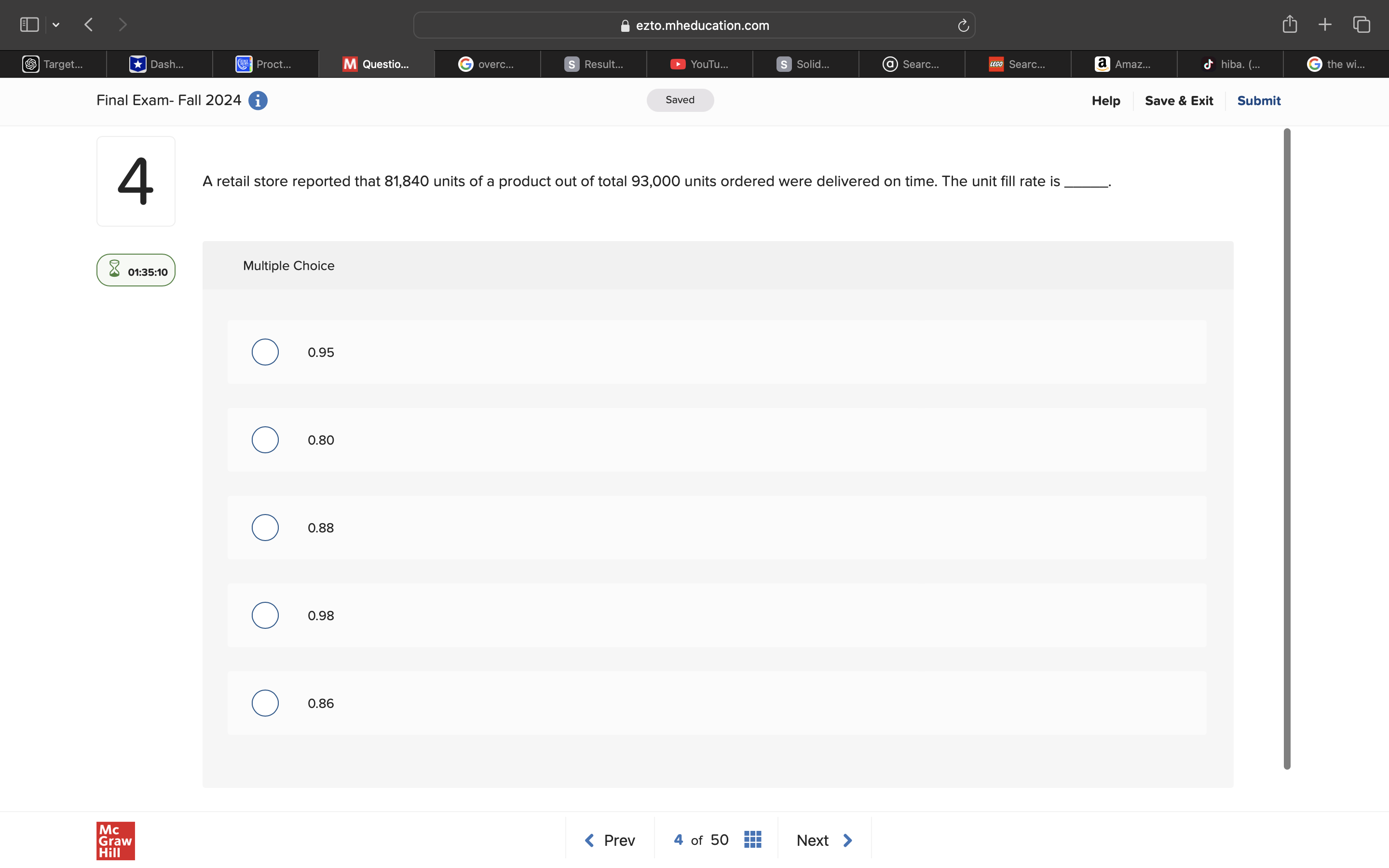 answer + ezto.mheducation.com YouTu... S Solid..