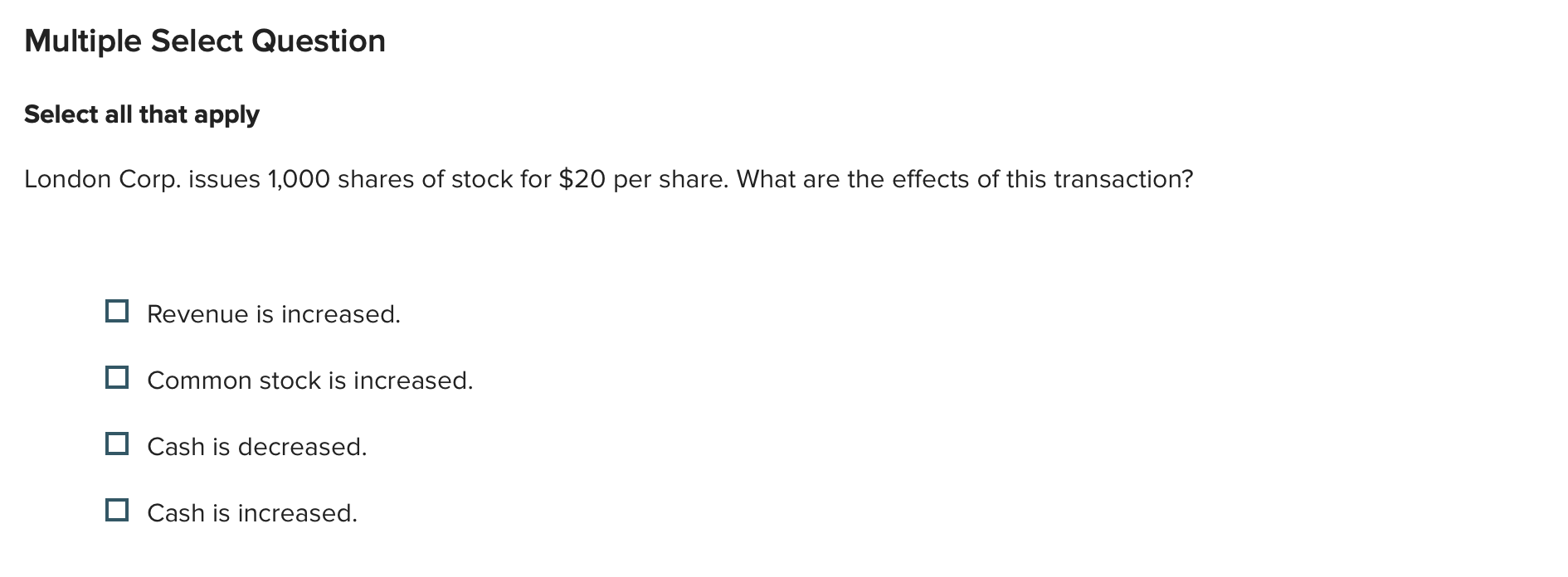 answer this Multiple Select Question Select all