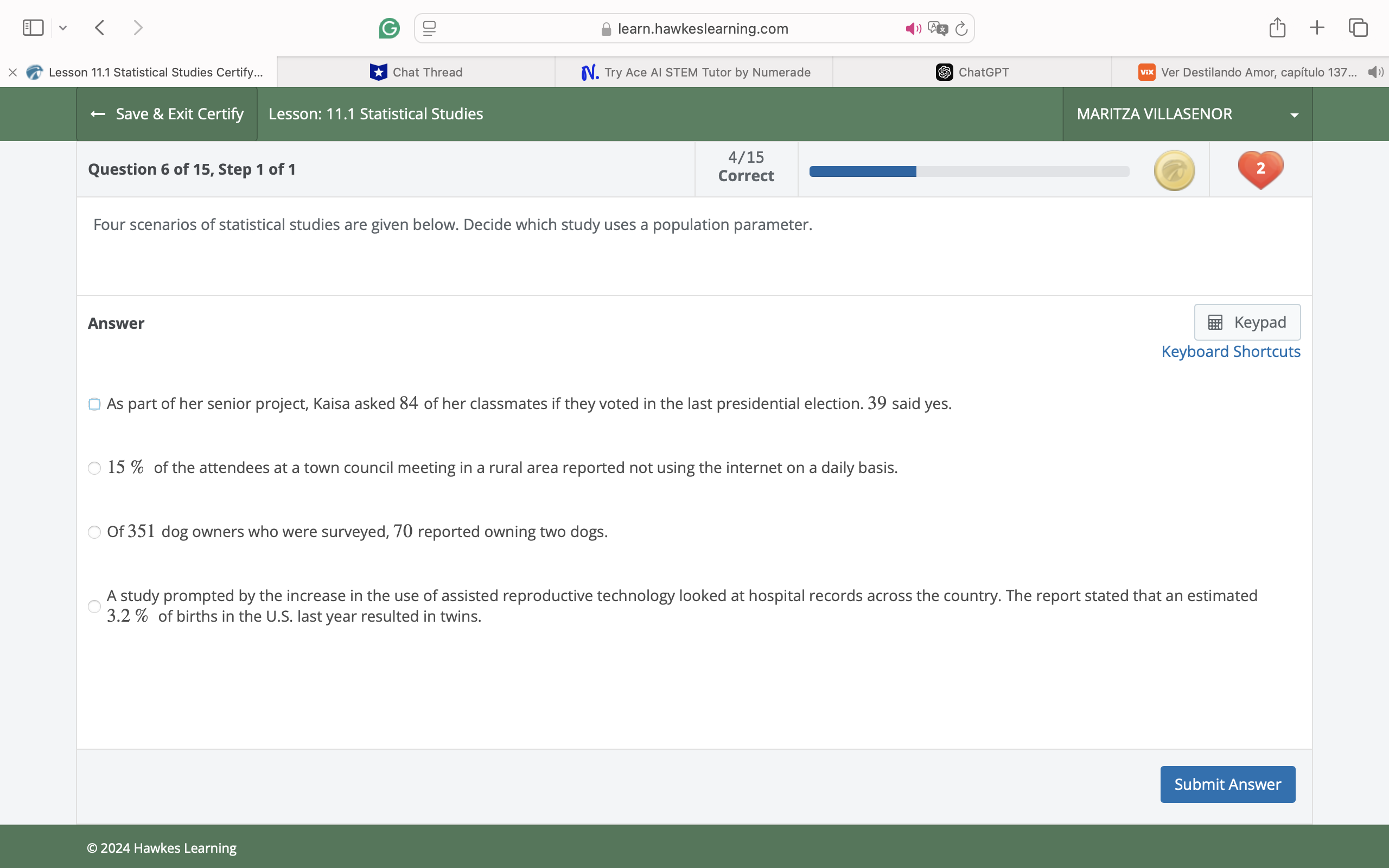 answer My < > = @ learn.hawkeslearning.com 0 h +
