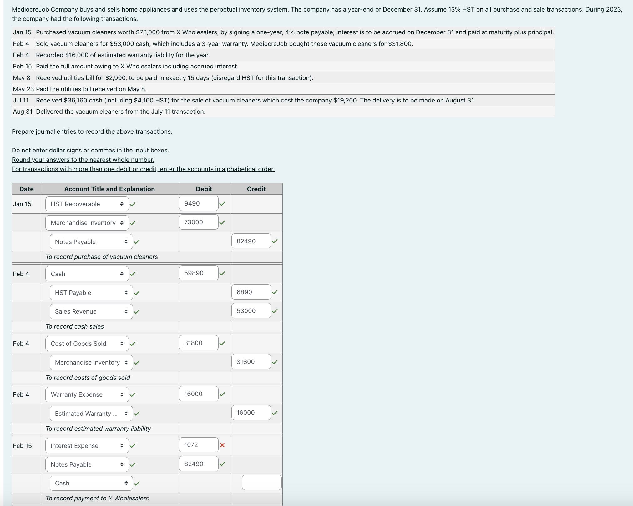 Help with the one it is wrong MediocreJob Company