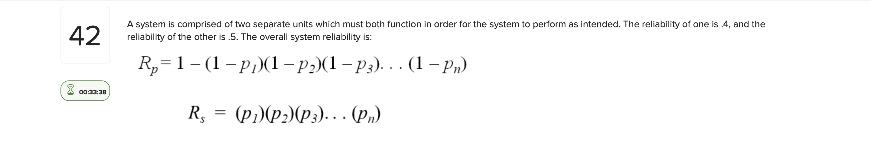 answer A system is comprised of two separate