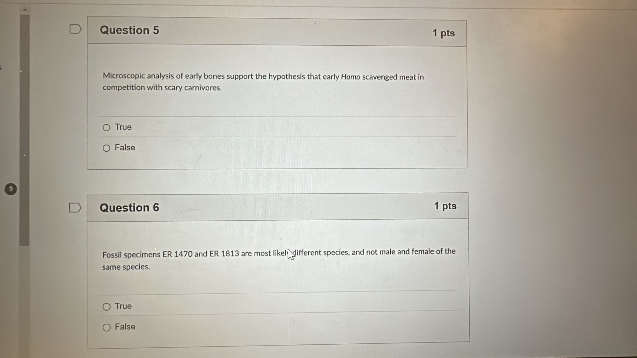 answer D Question 5 1 pts Microscopic analysis of