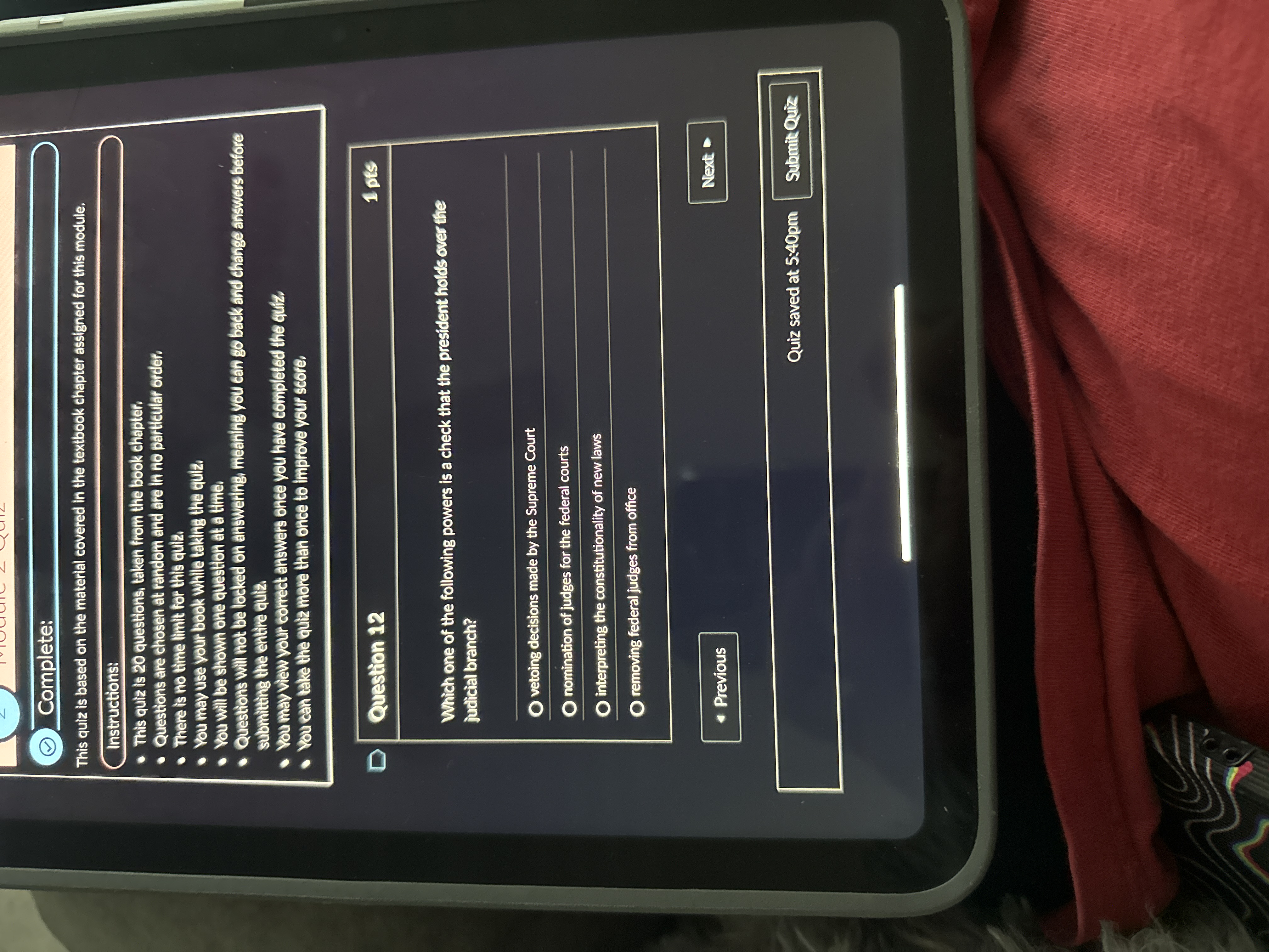 Answer Complete: This quiz is based on the