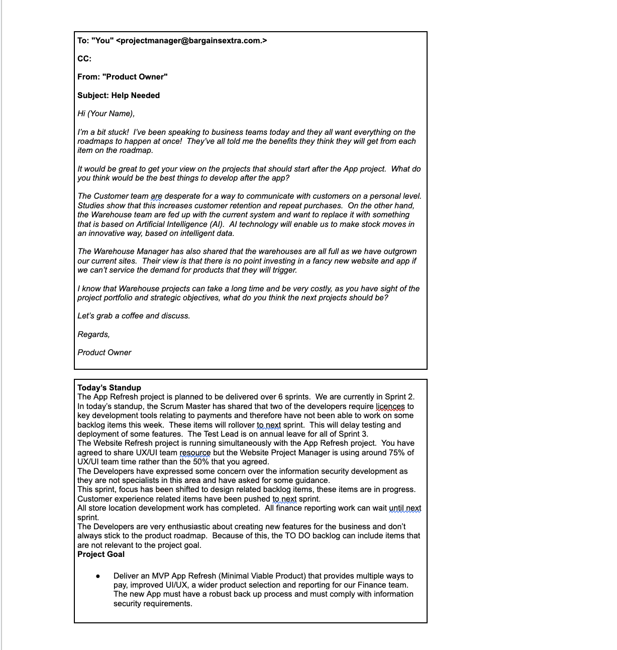 Scenario Bargains Extra is a general merchandise