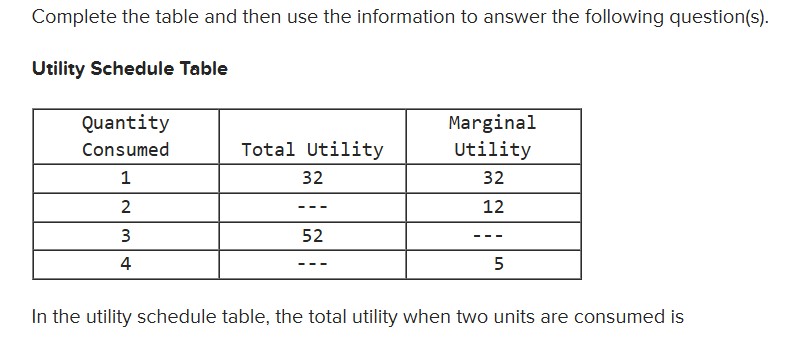 answer Complete the table and then use the