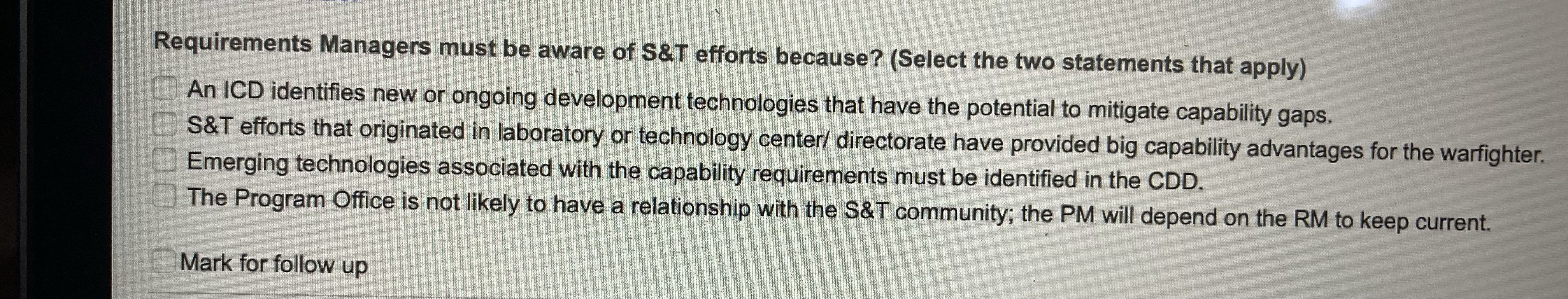 Requirements Managers must be aware of S&T