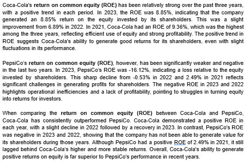 can you paraphrase this Coca-Cola's return