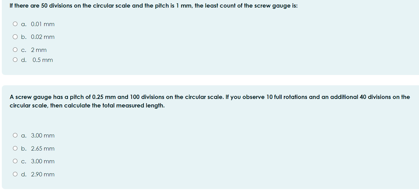Answer If there are 50 divisions on the circular